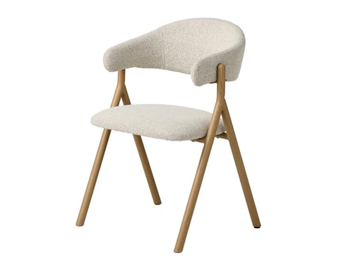 Krzesło Frances tapicerowane do jadalni z podłokietnikami białe