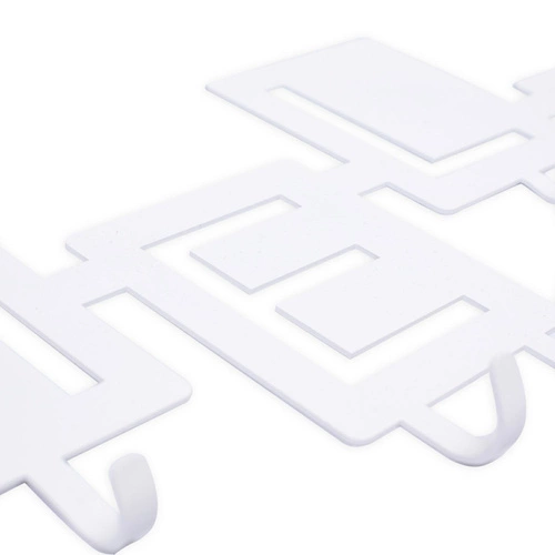 Nowoczesny wieszak ścienny do przedpokoju Hello biały metalowy na kurtki i klucze Intesi