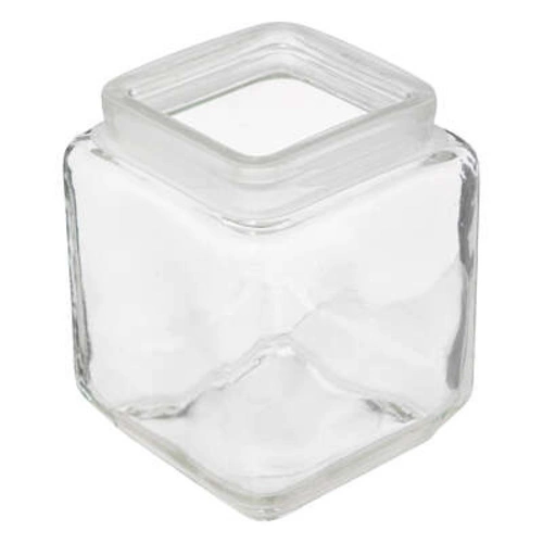 Kwadratowy szklany słoik 1,25L z sosnową pokrywką