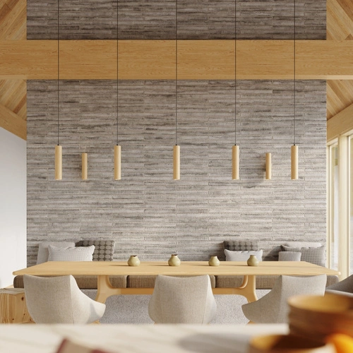 Nowoczesny kinkiet ścienny LINO biały z naturalnego drewna do salonu i sypialni