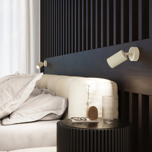 Plafon sufitowy KARBON 10 beżowy minimalistyczny do salonu i sypialni aluminium GU10