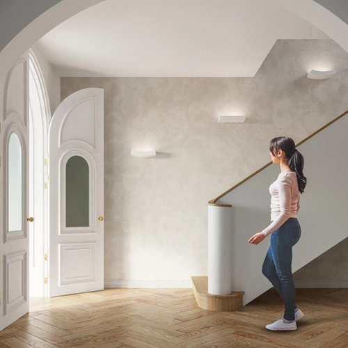 Kinkiet ścienny ceramiczny TAUGAN Sollux biały nowoczesny do salonu i sypialni 2xG9