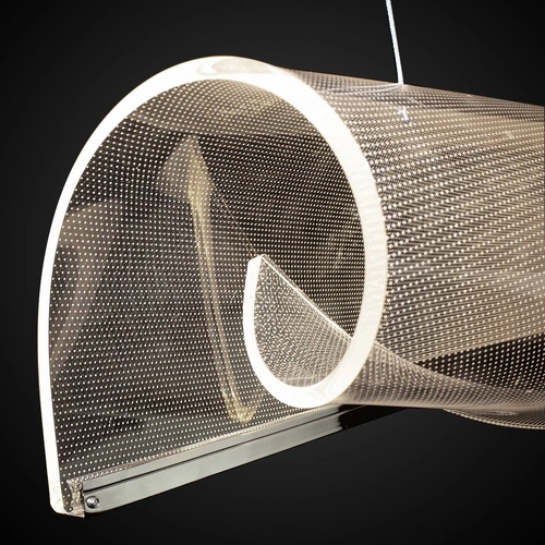 Lampa wisząca LED Cortina no. 2 nowoczesna chromowana do salonu i jadalni regulowana