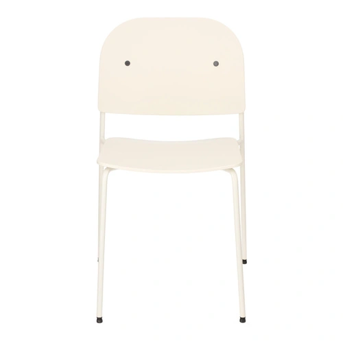 Krzesło Ravio nowoczesne z tworzywa biało‑kremowe do jadalni i kuchni