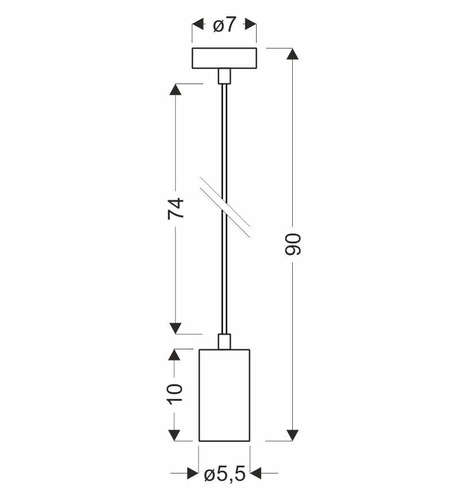 Lampa wisząca Tubo czarna metalowa regulowana do salonu i kuchni CANDELLUX 10 cm