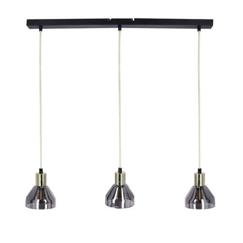 Lampa wisząca Gregory czarny brąz 3x40W  E14 klosz dymiony