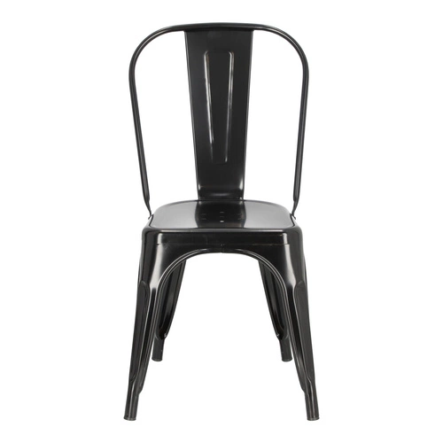 Krzesło metalowe Paris czarne inspirowane Tolix do jadalni i kuchni styl industrialny