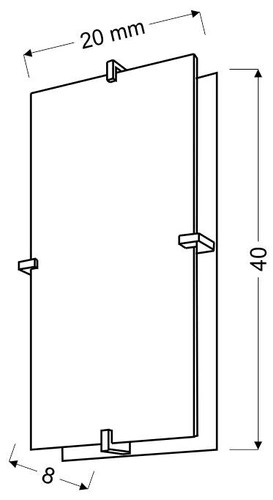 Plafon sufitowy Frena szary 40x20 nowoczesny szklano-metalowy do salonu i jadalni CANDELLUX