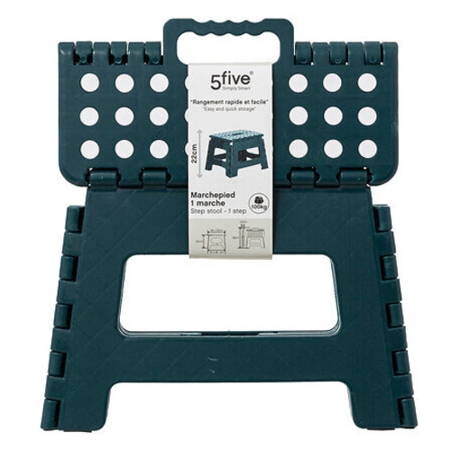 Stołek składany plastikowy 1-stopniowy 22 cm do kuchni i łazienki morski 5five simply smart