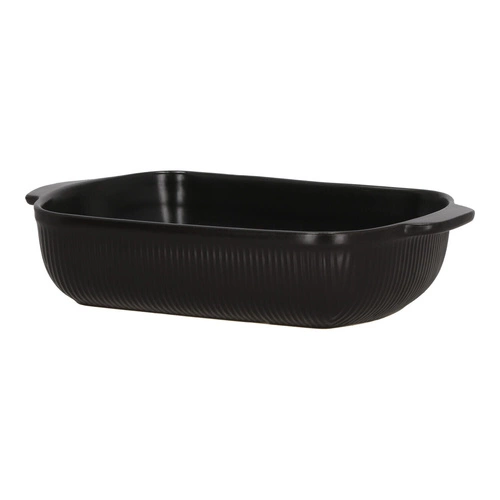 Ceramiczne naczynie do zapiekania Pimiento czarne prostokątne 38 cm do zapiekanek Intesi