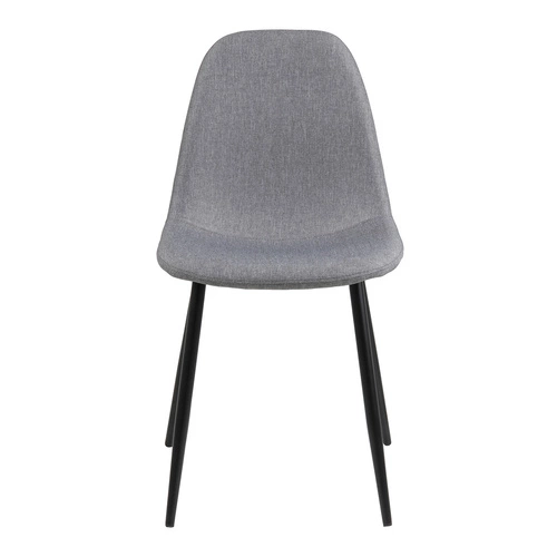 Krzesło tapicerowane Wilma Actona do jadalni nowoczesne szare na czarnych nogach