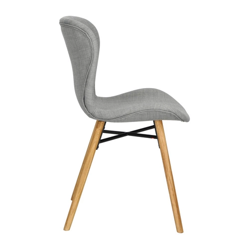 Krzesło tapicerowane Batilda Actona szare do jadalni nowoczesne z drewnianymi nogami