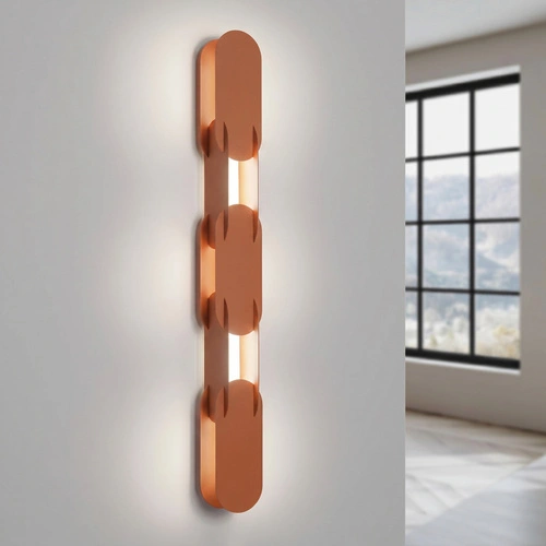 Kinkiet ścienny CHAIN 91 LED nowoczesny terrakota do salonu