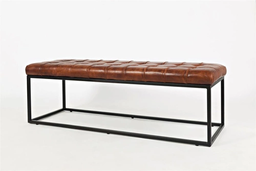 Ławka Peau skóra jasna vintage