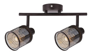 Lampa sufitowa Canabera kawowe złoto 2x40W E14 klosz bursztynowy