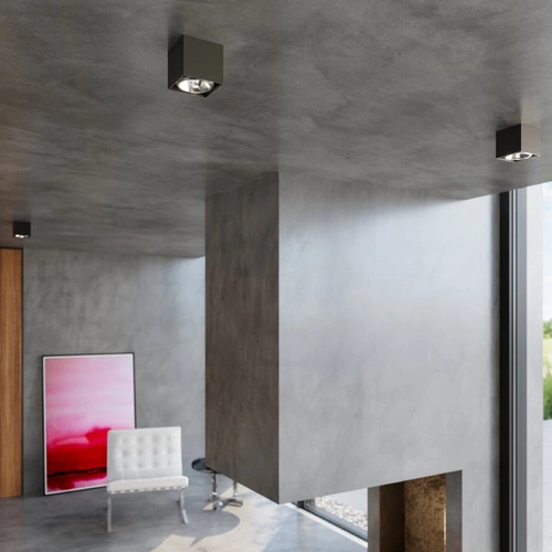 Plafon kwadratowy czarny BLAKE nowoczesny metalowy do kuchni salonu sypialni Sollux