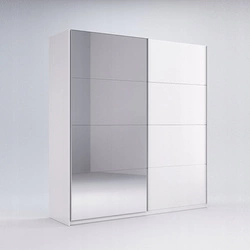 Szafa przesuwna Flory z lustrem 150 cm biały połysk
