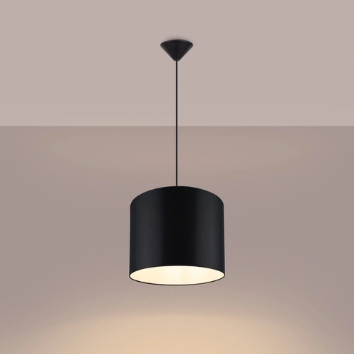 Lampa wisząca czarna NOVA 30 minimalistyczna z tkaniny do salonu regulowana wysokość