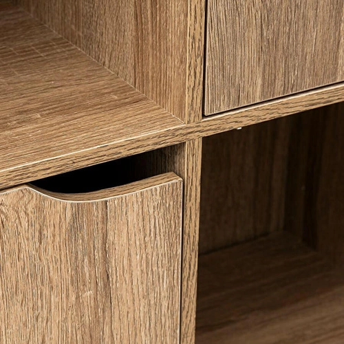 Regał zamykany na książki do salonu Kali 100x100 cm skandynawski naturalny 5five simply smart