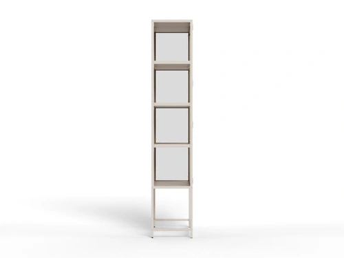 Witryna Seaford szara metalowa loftowa do salonu na alkohol 77 cm