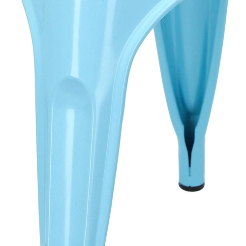 Krzesło metalowe Paris Arms niebieskie do jadalni i kuchni inspirowane Tolix industrialne