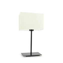 Lampka nocna do sypialni AMALFI nowoczesna z abażurem ecru czarna podstawa LYSNE 40 cm