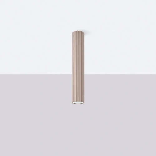 Plafon sufitowy KARBON 40 taupe nowoczesny okrągły beżowy do salonu i kuchni