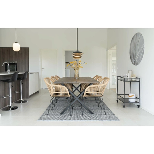 Krzesło Trieste do jadalni z podłokietnikami polirattan naturalny nowoczesne łatwe czyszczenie Intesi