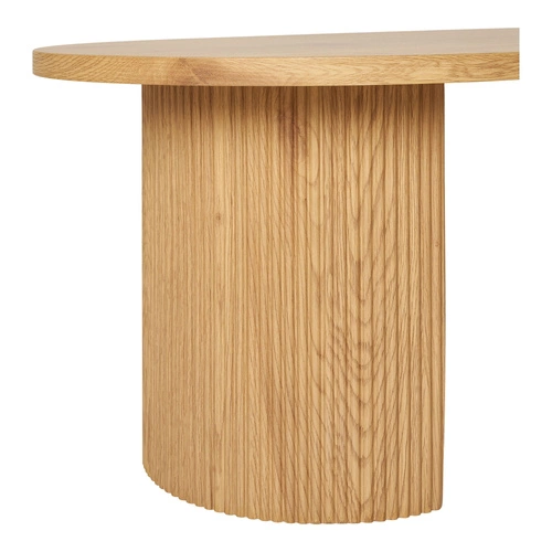 Stolik kawowy owalny Boavista drewniany skandynawski naturalny do salonu 120x60 cm Intesi