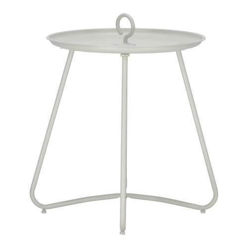 Stolik kawowy Harpin okrągły szary metalowy nowoczesny do salonu Intesi 40 cm