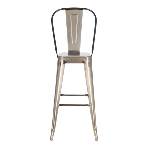 Hoker Paris Back 75 cm metalowy industrialny z oparciem do kuchni i wyspy szary D2.DESIGN