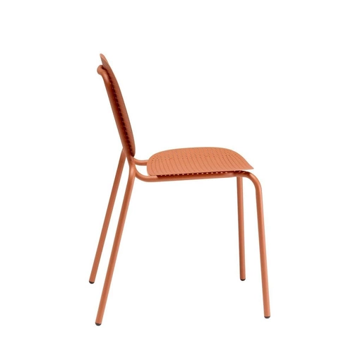 Krzesło metalowe Si-Si Dots SCAB Design nowoczesne do ogrodu tarasu i restauracji pomarańczowe