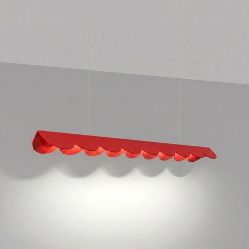 Lampa wisząca BISCUIT LED czerwona regulowana nad wyspę 98,5 cm