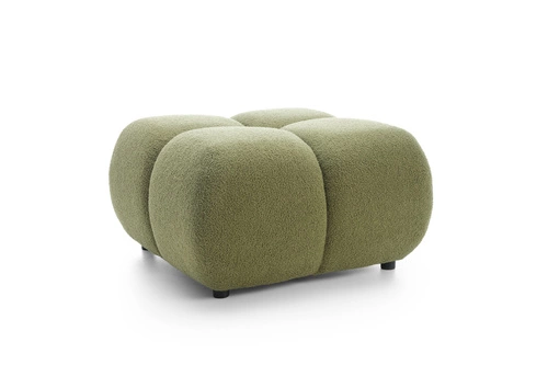 Pufa Flade zielona tapicerowana prostokątna do salonu nowoczesna retro Intesi 89x104 cm