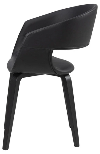 Krzesło tapicerowane Supernova Intesi czarne do jadalni nowoczesne z podłokietnikami łatwe czyszczenie