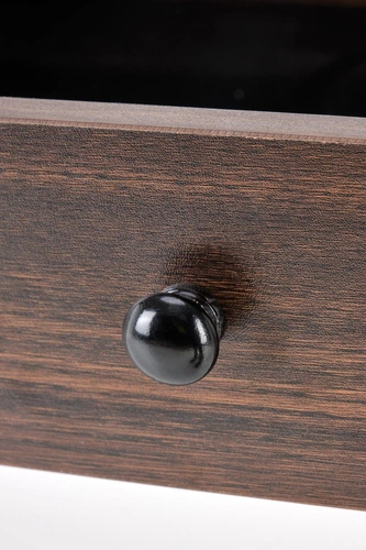 Biurko z nadstawką Surin II orzech nowoczesne do pracy z szufladami industrialne Intesi