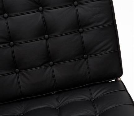 Sofa BA2 2 osobowa, czarna ekoskóra inspirowana Barcelona