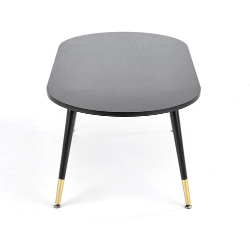 Stolik kawowy owalny Sambo czarny glamour 120x60 cm do salonu Intesi