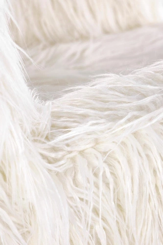 Fotel bujany Natsu kremowy do salonu nowoczesny boucle wypoczynkowy Intesi