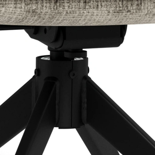 Actona Roger szare krzesło obrotowe tapicerowane do jadalni z podłokietnikami