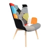 Fotel uszak Helsinki patchwork multikolor do salonu skandynawski z podłokietnikami Intesi