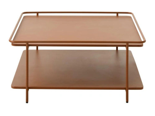 Stolik kawowy Yuba 75x75 nowoczesny kwadratowy metalowy terrakota