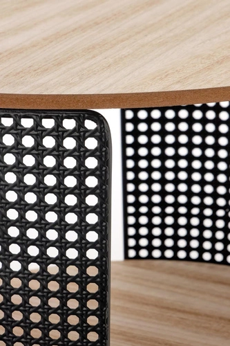 Stolik kawowy Collo okrągły loftowy naturalny z metalową podstawą 41 cm do salonu Intesi