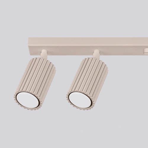 Plafon sufitowy KARBON 6L nowoczesny beżowy aluminiowy do salonu i kuchni regulowany