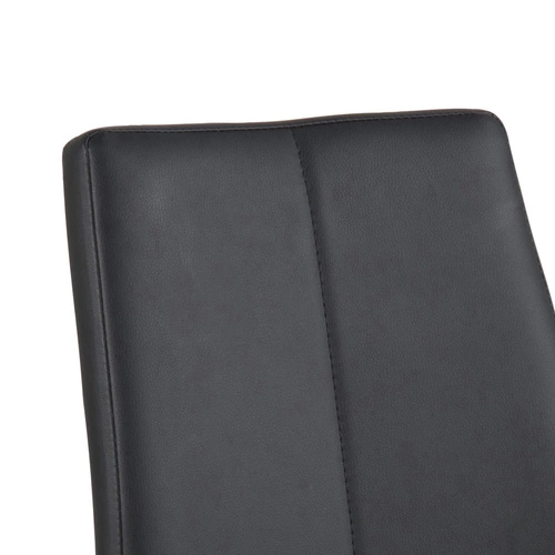 Zestaw 4 krzeseł do jadalni Asama Actona czarne tapicerowane ekoskóra nowoczesne metalowe