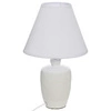 Lampka nocna ceramiczna Balvy biała Atmosphera z abażurem do sypialni w stylu rustykalnym