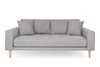 Sofa Lido 2,5 szara jasna/ nogi  naturalne