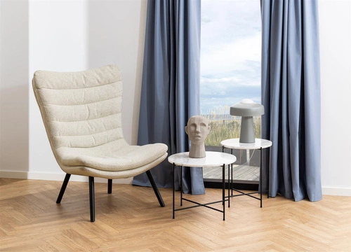 Stolik kawowy Avila okrągły marmurowy biały nowoczesny glamour do salonu wysoki 45 cm