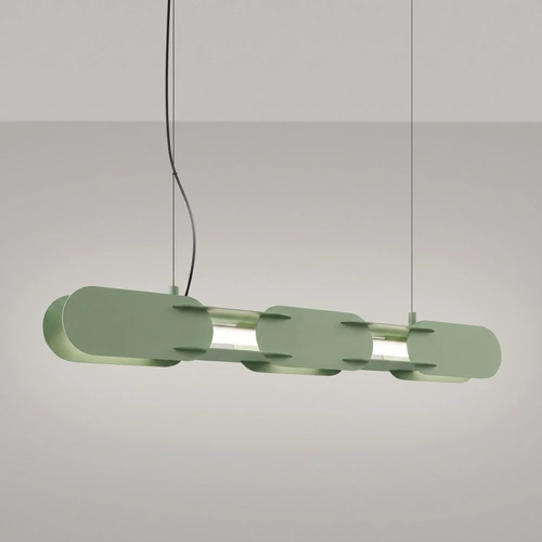 Lampa wisząca CHAIN 91 LED szałwiowa nowoczesna do jadalni
