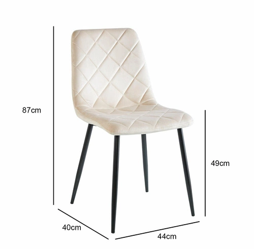 Krzesło do jadalni Solito Intesi beżowe tapicerowane welur nowoczesne z czarnymi nogami
